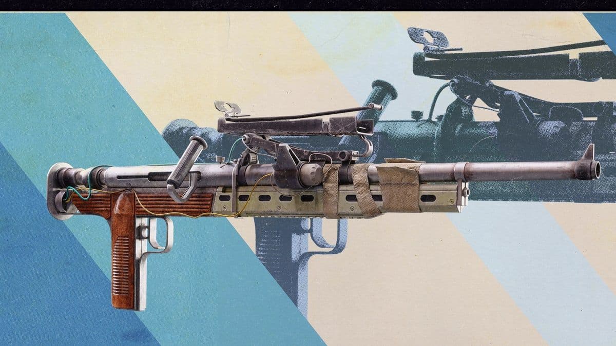 The Stiletto battle rifle on Embark's striped Frozen Trail art